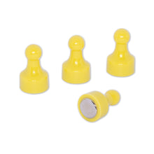 Load image into Gallery viewer, Yellow Pin Whiteboard Magnets - 12mm diameter x 22mm | 12 PACK
